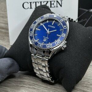 Citizen Eco-Drive Men's Carson Silver Stainless Steel Watch